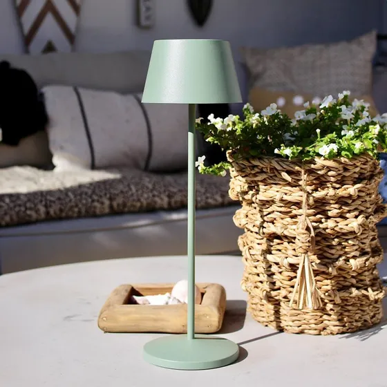 Loom Design Lampe de terrasse LED rechargeable Modi vert-gris 36 cm