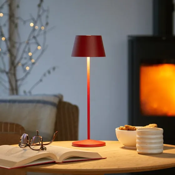 Loom Design Lampe de table LED rechargeable Modi Rouge Rubis