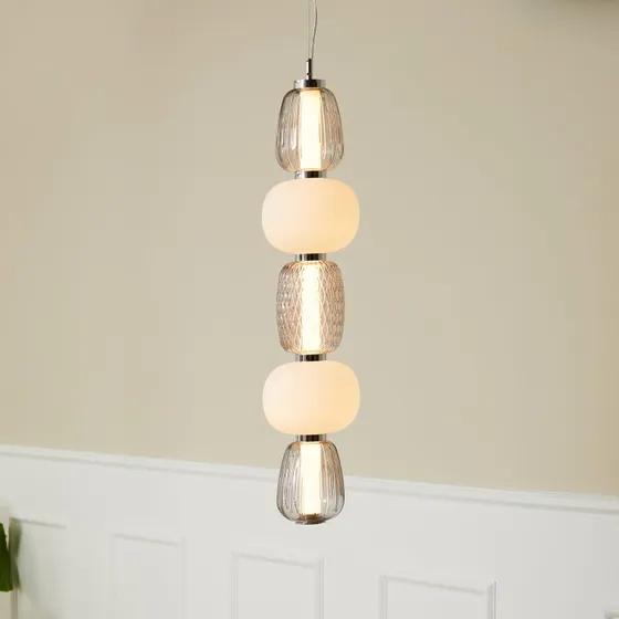 Loom Design Suspension Pearl 5 - Gris, Opale et Chrome