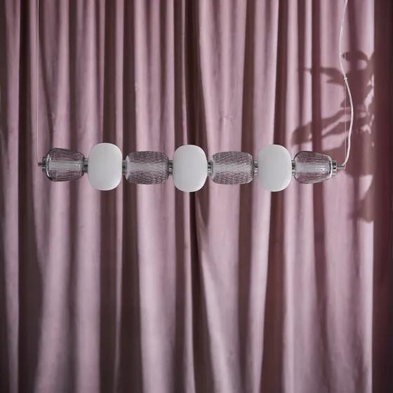 Loom Design Suspension Pearl 7 - Gris, Opale et Chrome