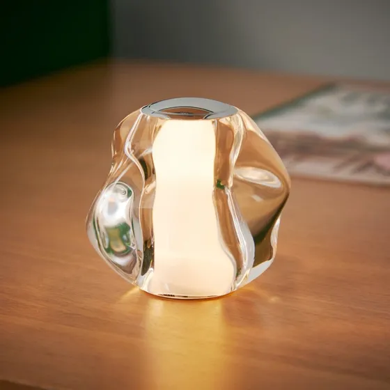 Loom Design Lampe à poser Ice Ball Chrome - LED Rechargeable