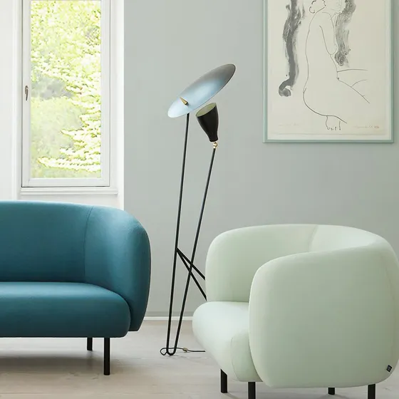 Warm Nordic Lampadaire Silhouette Noir