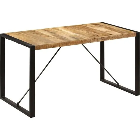 vidaXL Table salle  manger 298662-2 140x70x75 cm Manguier