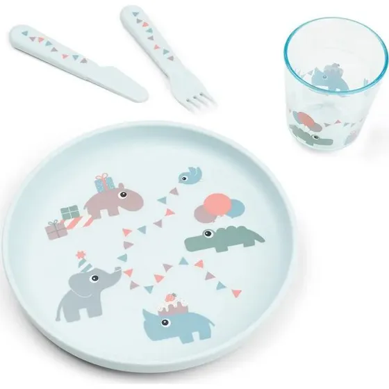 Done by Deer Set Repas Enfant Celebration Blue