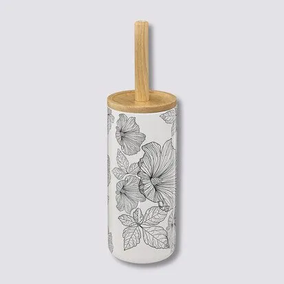 BlackFlora Brosse WC Grès Noir et Blanc