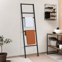 DALLAS Porte-serviettes échelle 5 niveaux métal noir
