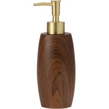 Aigle Distributeur de savon résine effet bois doré 7x20 cm