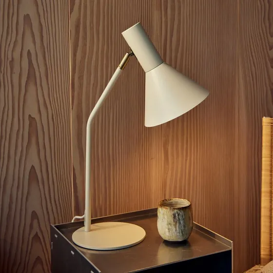 Lampe à poser FRANDSEN Lyss, beige, métal, 50 cm, E27