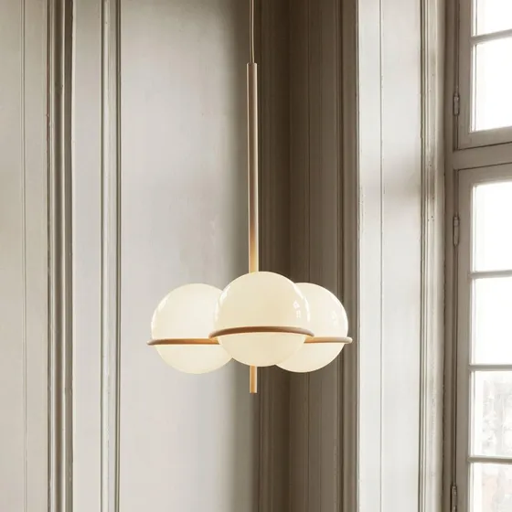 Ferm Living Era Suspension Cachemire - Lustre Art Déco en Verre et Fer