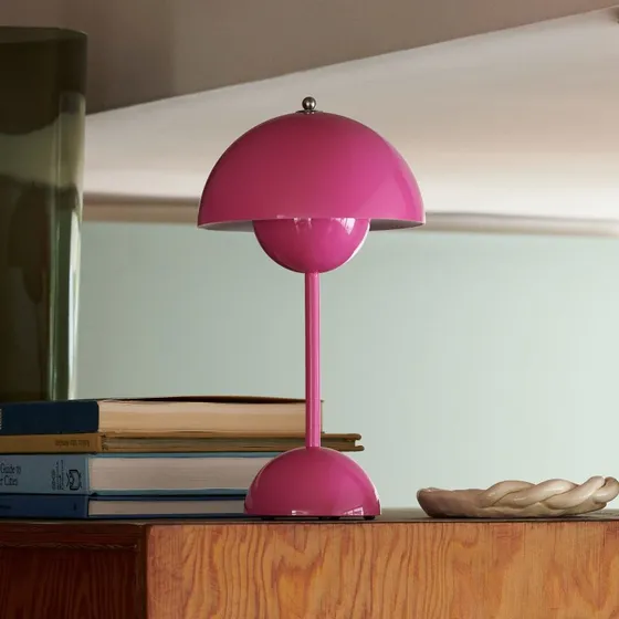 &Tradition Lampe à poser Flowerpot VP9 LED rechargeable, Rose