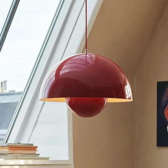 &Tradition Suspension Flowerpot VP2 Rouge Vermillon