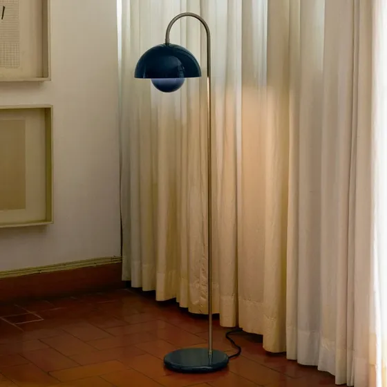 &Tradition Lampadaire Flowerpot VP12 Bleu Acier