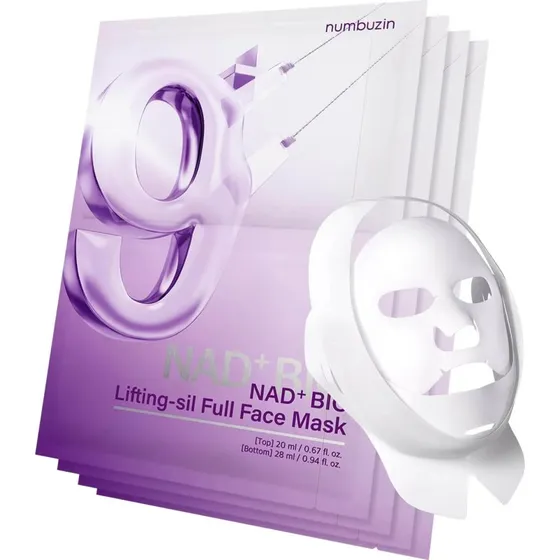 Numbuzin No. 9 NAD+ BIO Lifting-sil Full Face Mask Set (4 pièces)