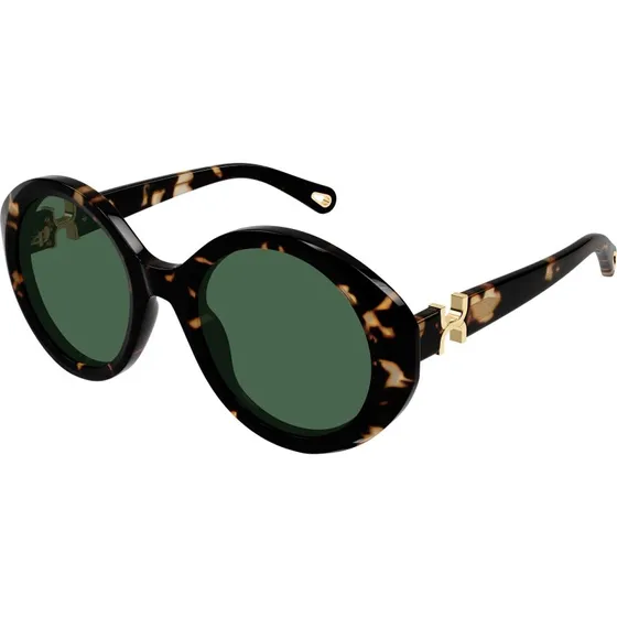 Chloé CH0332S Lunettes de soleil rondes en acétate - Havane/Vert