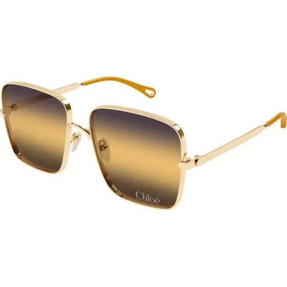 Chloé CH0324S Lunettes de soleil carrées en métal Or