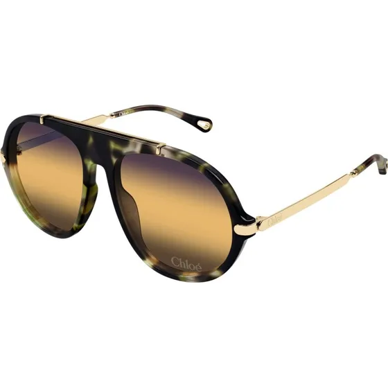 Chloé Lunettes de soleil CH0357S Ronde Acétate Havane