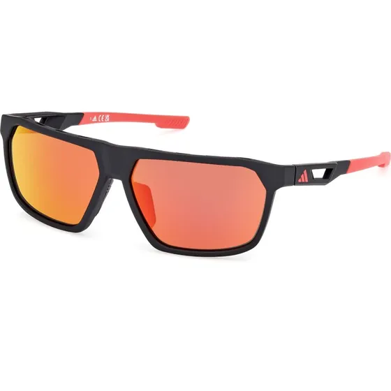 Lunettes adidas Sport SP0096 Noires avec Verres Miroir Orange