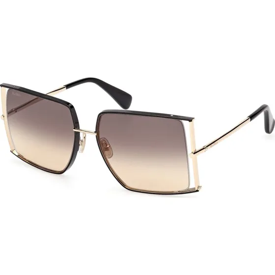 Max Mara MM0120 Lunettes de Soleil Carrées en Métal Noir