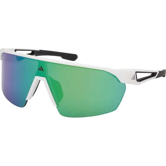 Adidas Sport SP0103 Lunettes de soleil blanches à verres miroir verts