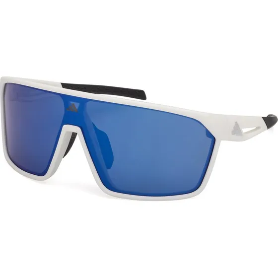 Lunettes adidas Sport SP0108 Blanches Verres Miroir Bleus