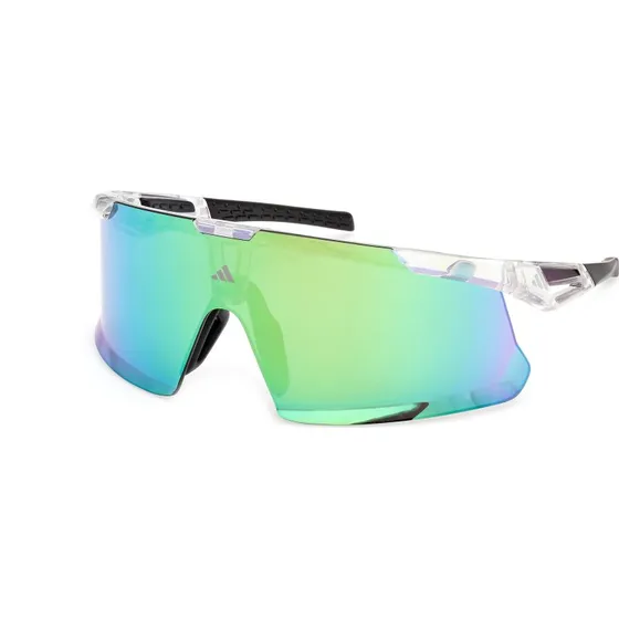 Adidas Sport SP0106 : Lunettes de soleil miroir vert et monture blanche