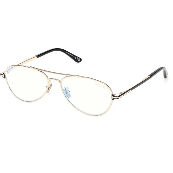 Tom Ford Homme FT6128-B 028 - Montures Optiques Pilote en Métal Or