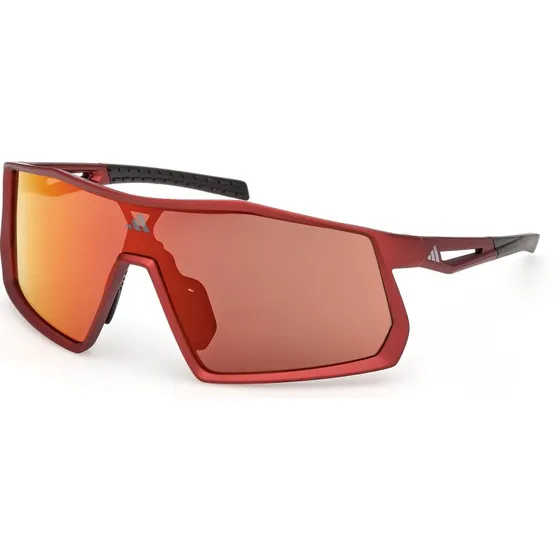 Adidas Sport SP0123 Lunettes de soleil rouges à verres miroir orange
