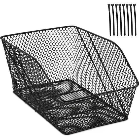 Panier vélo arrière métal avec attaches câbles
