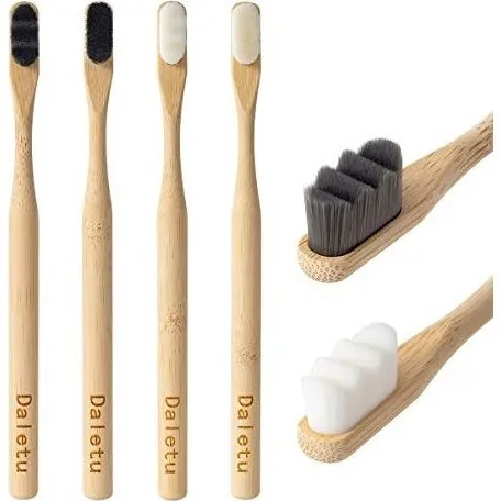 Daletu Brosse à dents en bambou poils doux