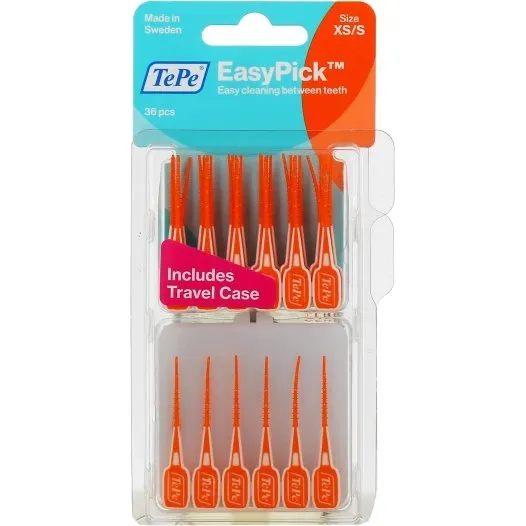 TePe Easypick Bâtonnets Interdentaires Silicone Orange XS/S
