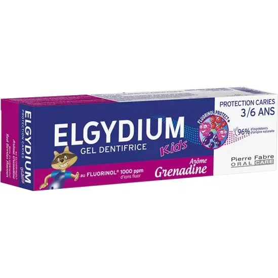 Elgydium Kids Gel Dentifrice Grenadine 3-6 ans 50ml