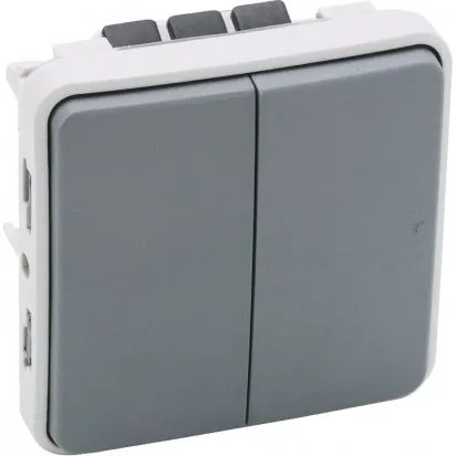 Legrand Plexo Double Va-et-Vient IP55 Saillie Gris