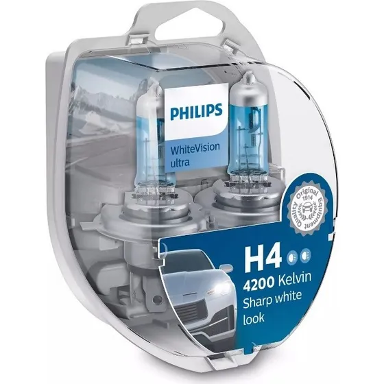Philips H4 WhiteVision Ultra 4200K + 2 W5W