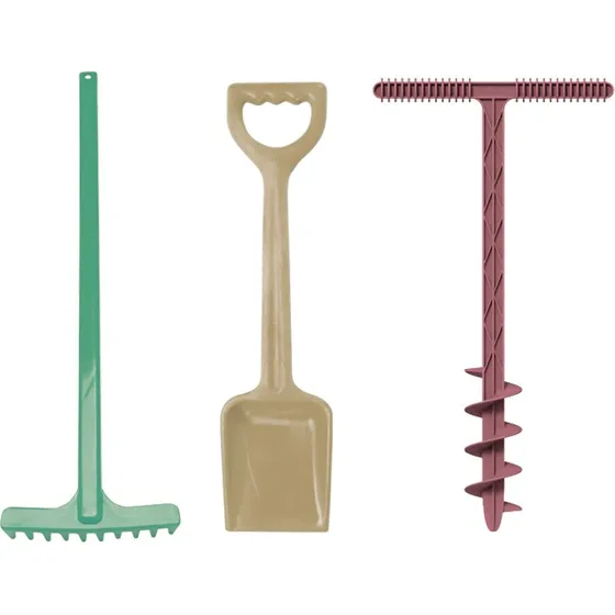 Blue Marine - Set de sable râteau, pelle, foret (4962)