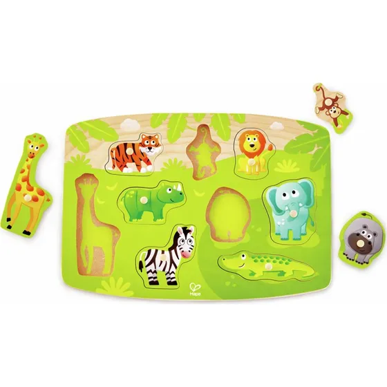 Hape - Puzzle Jungle en Bois à Boutons