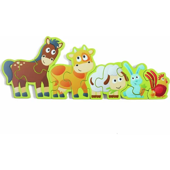 Hape Puzzle en bois réversible animaux et chiffres
