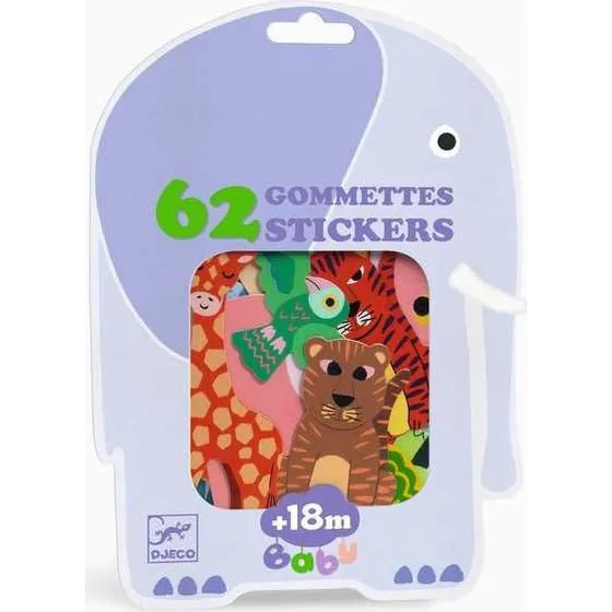 Djeco Animaux de la savane - 62 gommettes