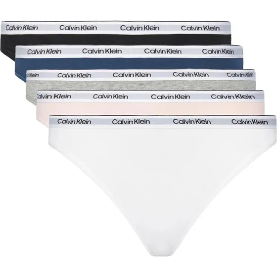 Calvin Klein Slip Brésilien Femme 5 Pièces Noir/Gris/Bleu