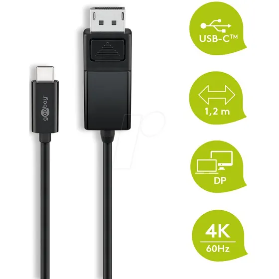 Goobay 79295 Câble USB-C vers DisplayPort 1,2 m Noir