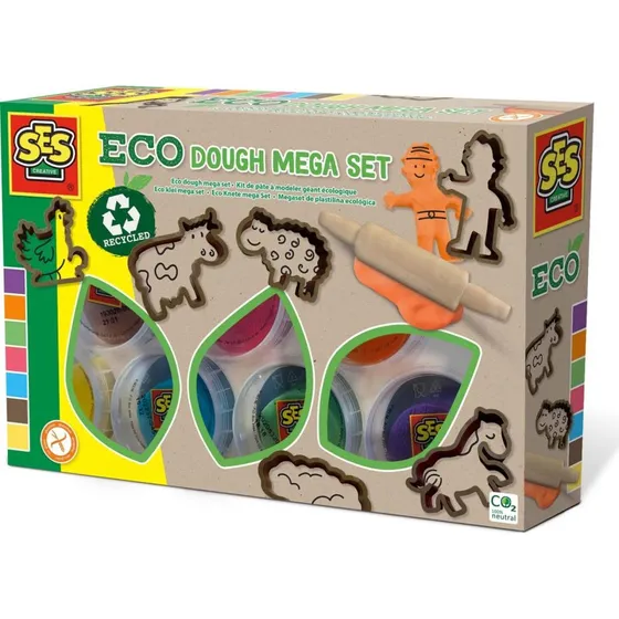 SES Creative® Kit pâte à modeler géant écologique 7x90g