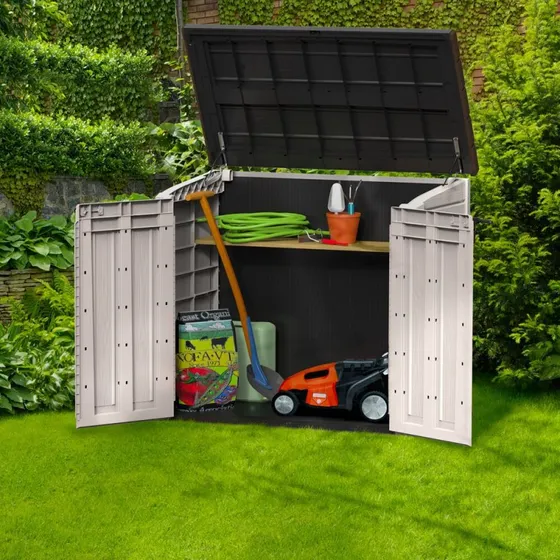 KETER Coffre de Jardin 1200L avec Vérins Beige