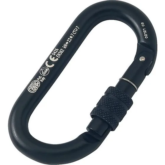 Kong Oval Alu Classic Screw Mousqueton à Vis Noir