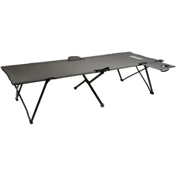 SLEEPTECH Lit de camp pliant acier 203x81x43 cm gris/noir
