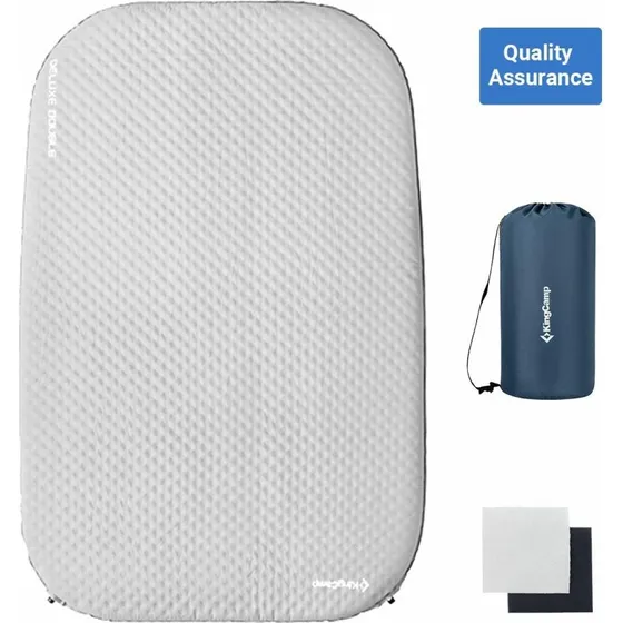 Kingcamp Matelas Gonflable Double Gris 198x130 cm