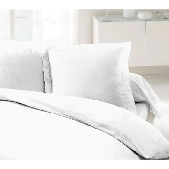 Lovely Home - Lot de 2 taies d'oreiller 100% coton blanc 63x63 cm