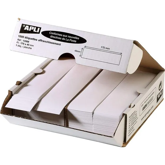 APLI Étiquettes Affranchissement 170x45 mm Blanc 1000