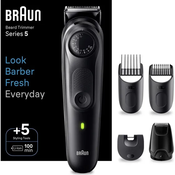 Braun BeardTrimmer 5 80708197, tondeuse  barbe noir