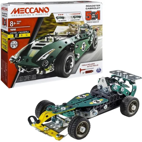 Meccano Cabriolet 5 en 1 - Coffret de Construction Rétro Friction