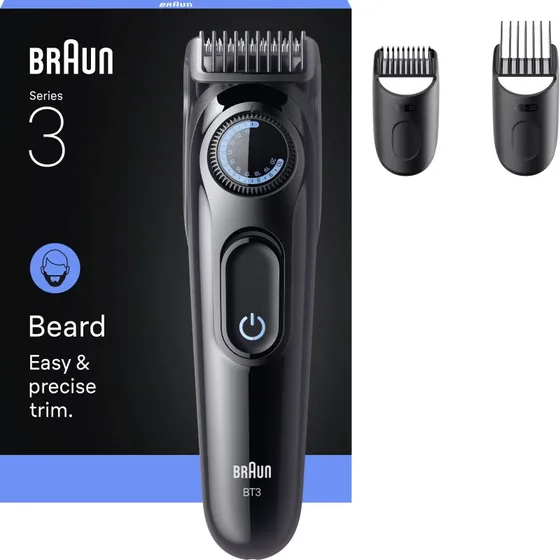 Braun Tondeuse pour barbe Series 3 BT3520, Noir/Bleu