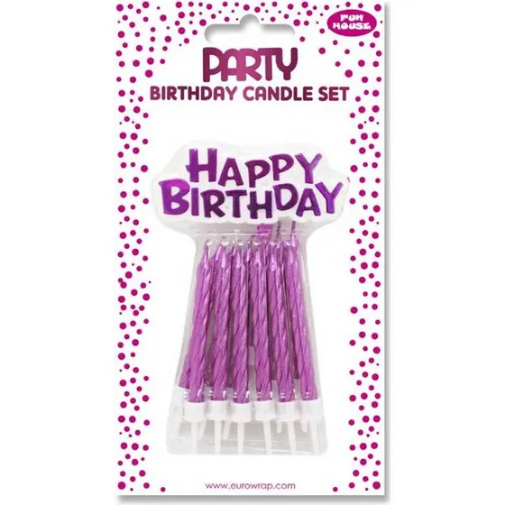 Clairefontaine Bougies d'anniversaire Happy Birthday 75 mm Rose